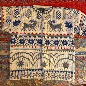 Authentic "Dale of Norway" Womens' Cadrigan Sweater Medium, White, Blue, Gray